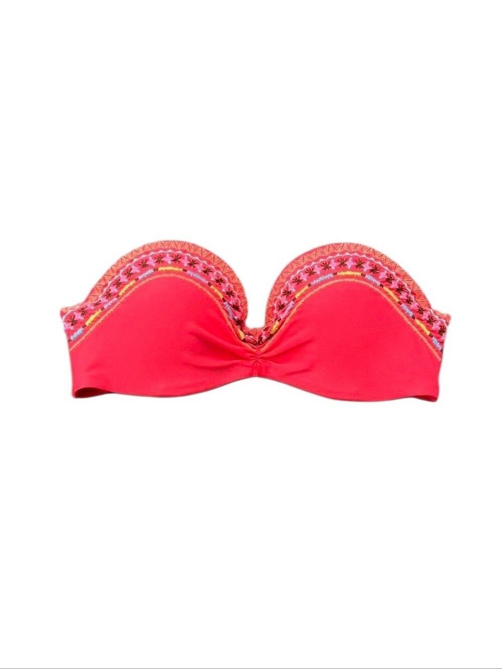 Womens Coral Hollister Strapless Bikini Top